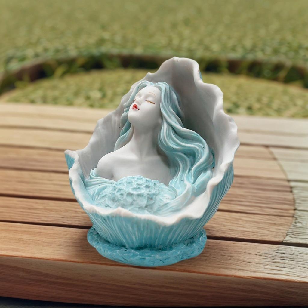 Conch Girl Statue Ornament, Desktop Home Decor