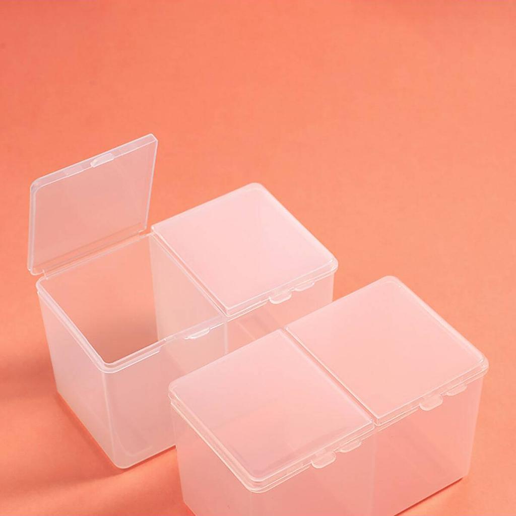 1pc-Nail Towel Storage Box Cotton Pad Storage Box Independent Double Grid Nail Wash Towel Storage Tube Cotton Swab Storage Box