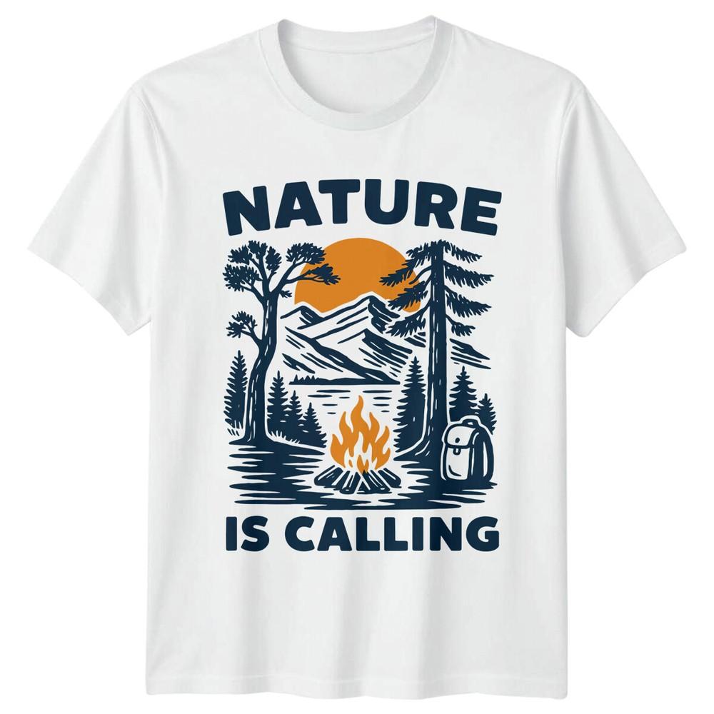 Nature Is Calling Hiking Outdoors Unisexs TShirt Unisexs Tee Graphic Unisex Top S