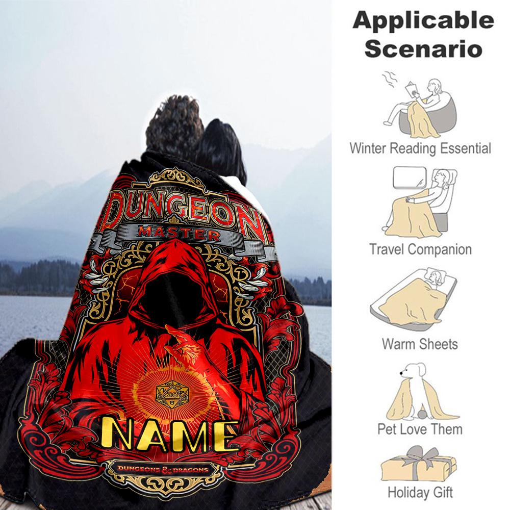 Dungeon Master Style Personalized Name Blanket Cozy Personalized Blanket Soft & Cozy Throw For Chair Picnics Seaside Home Decor Ideal for All Seasons