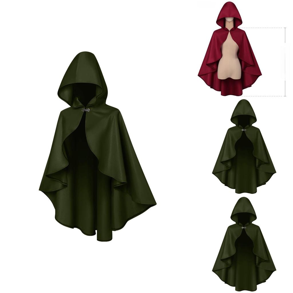 Halloween Vintage Cloak With Polyester Fabric Medieval Cape For Stage Performances