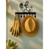 Hand Forged Iron Rooster and Hen Key Holder Wall Decor 8 Hooks Farmhouse Entryway Rustic Chicken Wall Art Animal Lover Gift Vintage Country Home