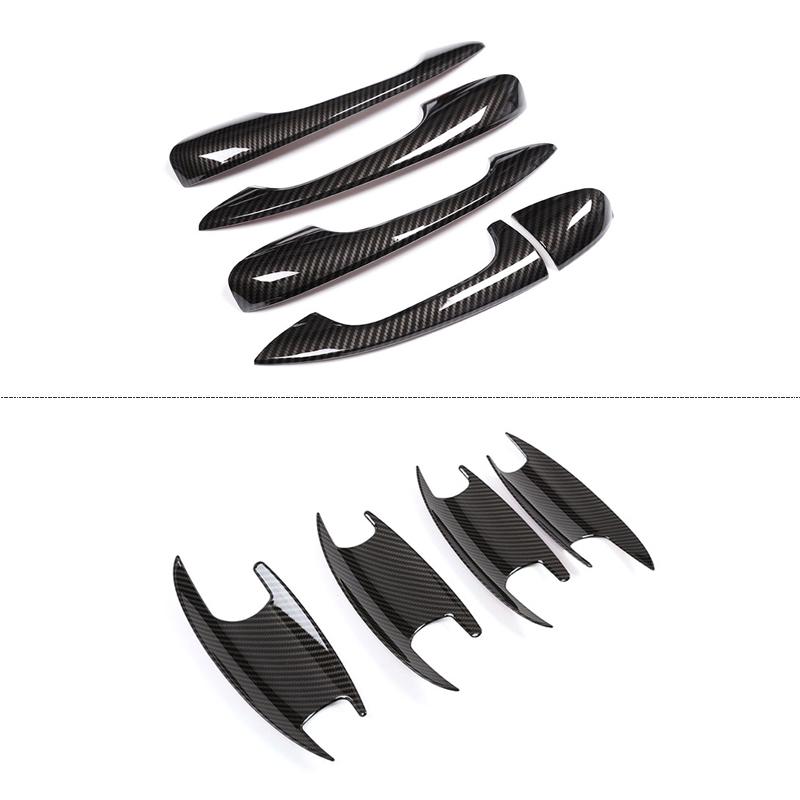 Car Styling Carbon Fiber Texture Exterior Door Handle Pull Cover Door Bowl Trim For Mercedes Benz C E GLC Class W205 W213 X253