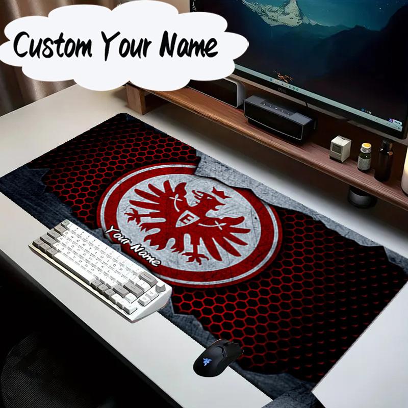 Benutzerdefinierter Name Mauspads Flammendes Herz Frankfurt Wappen Mauspads Schreibtischunterlage, Rutschfeste Gummiunterseite Für Computer Notebook Gaming Mauspads Geschenk