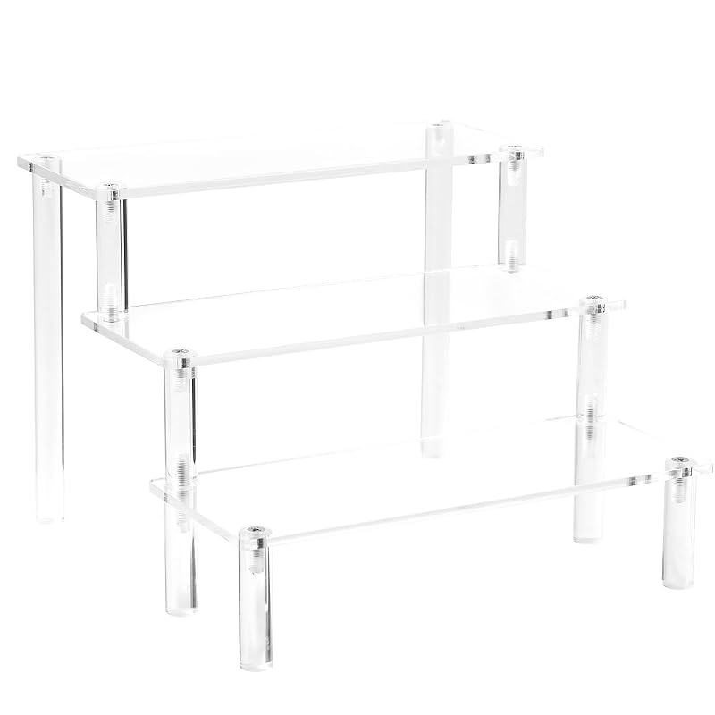 

figure acrylic clear display collection case shelf stand stand (Clear 3 steps 20cm)