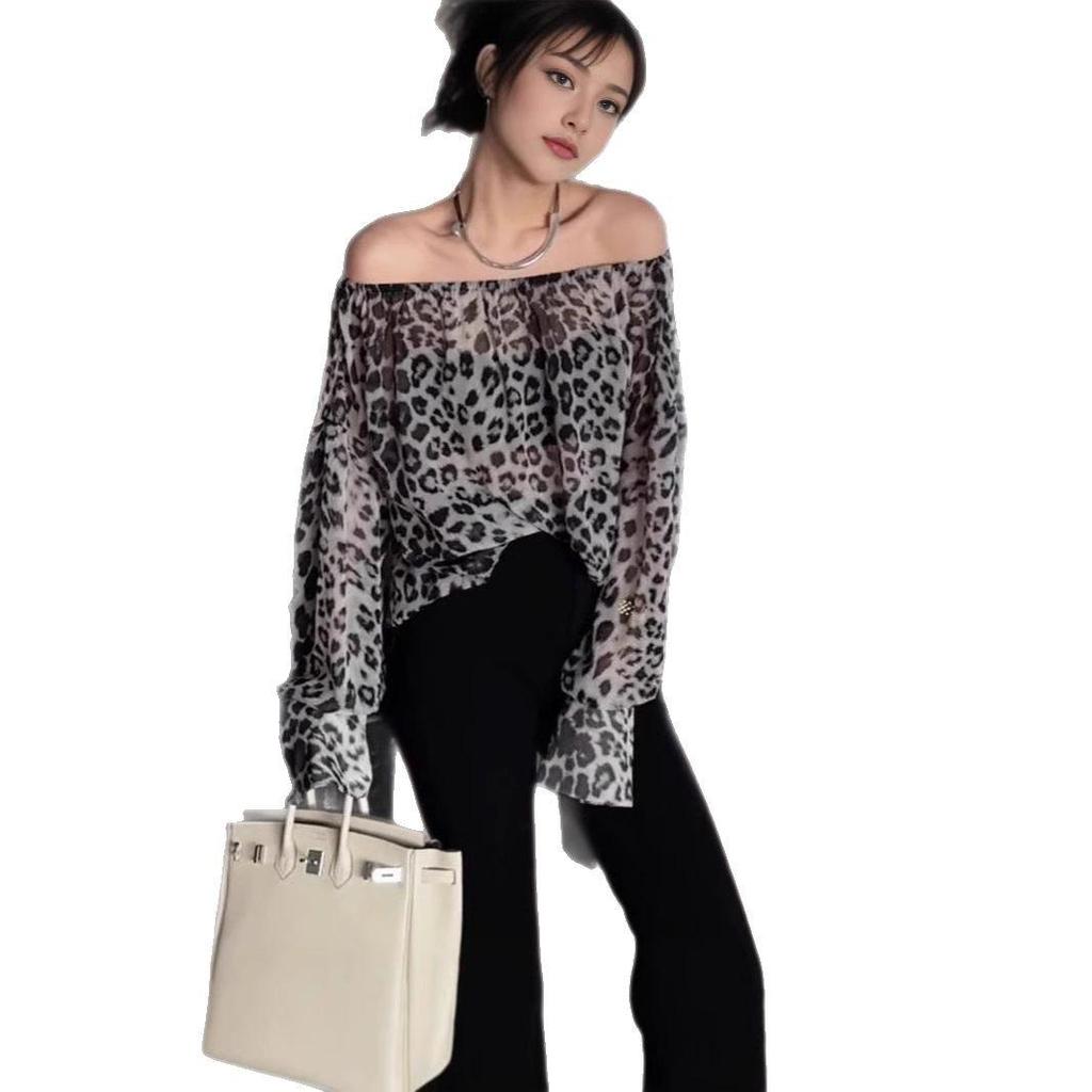 Chic Grey Leopard Print Top - Stylish & Unique Spring/Summer Fashion