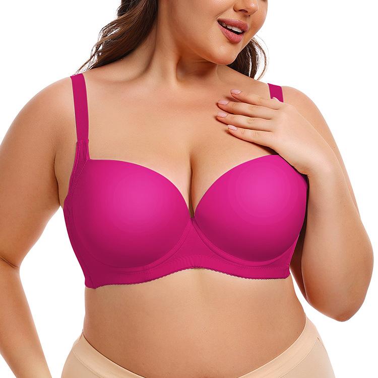 Large Size Bra for Women Smooth and Seamless Gathering Bra with Steel Rims Adjustable Bra