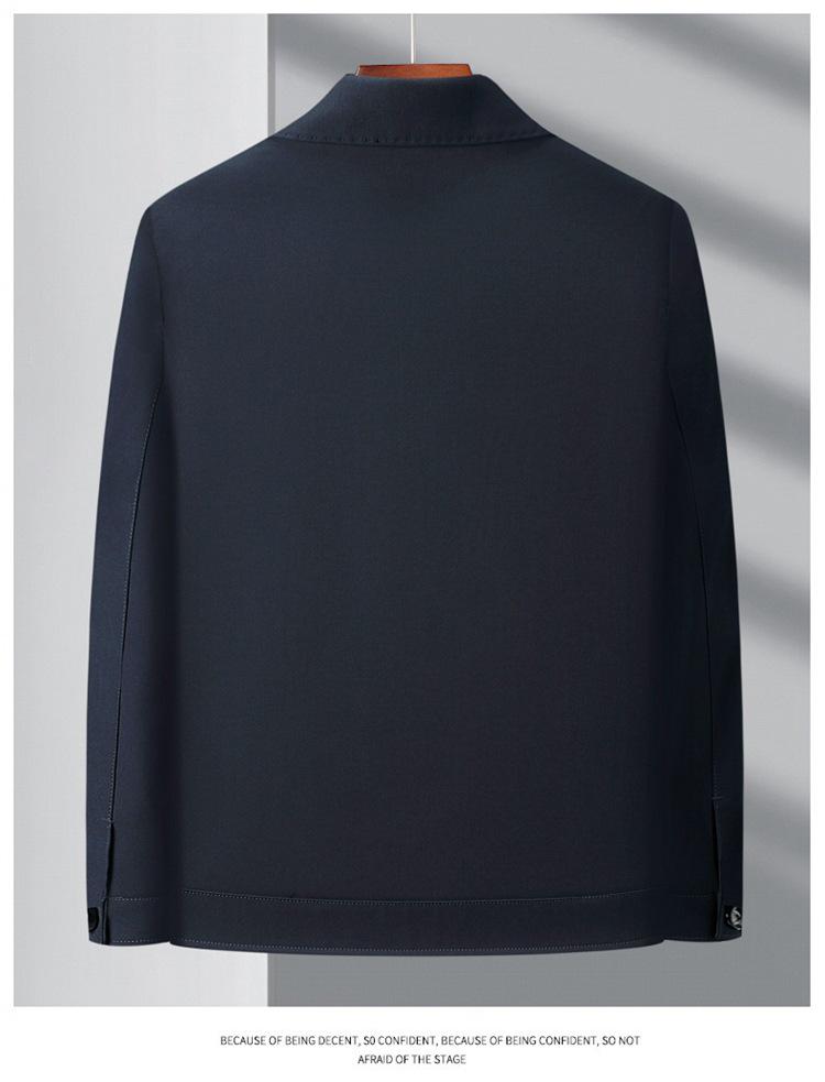 Men's Wool Lapel Jacket - Casual, Loose Fit for Spring & Autumn (Middle-Aged & Elderly)