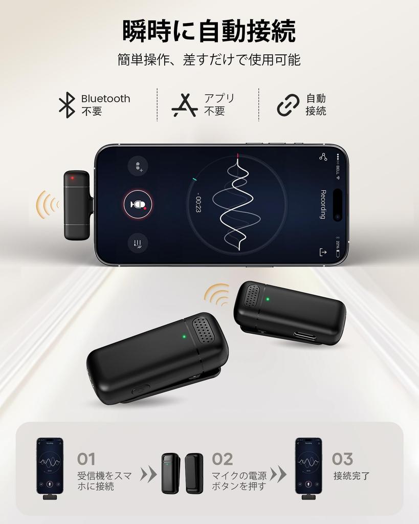 KUKIHO Wireless Lapel Microphone Wireless Compatible with iPhone 17 and All and Android This Mini Microphone Offers 6 Hours of Continuous Battery 36