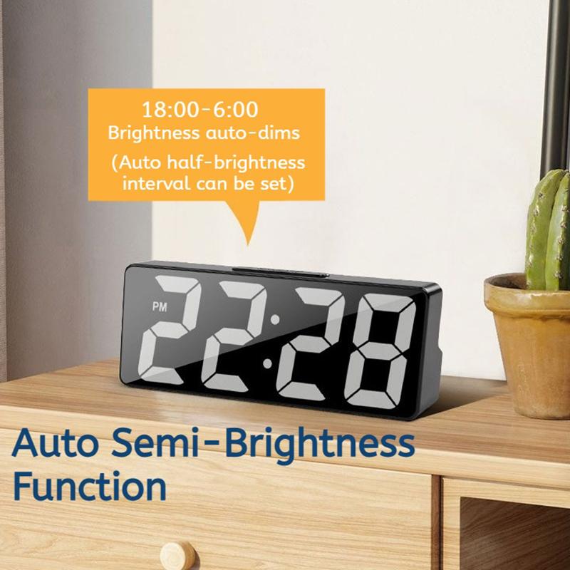 Desktop Digital Clock Tabletop Led Watch Alarm Clock Bedside Table Voice Control Led Digital Clock for Bedroom NZ0032