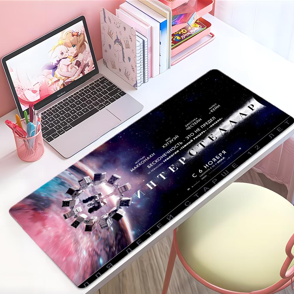 Epic SciFi Movie IInterstellar Mouse Pad Large Thick Desk Pad Stitched Edges Gaming Mouse Mat For Pc
