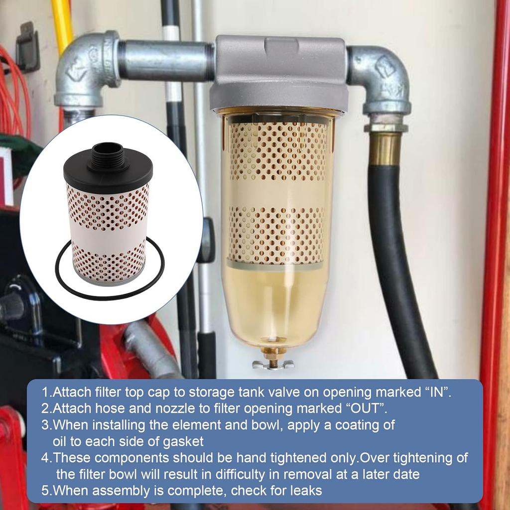 3Pcs 496-5 Fuel Tank Filter Element Replacement for Gasoline and Diesel Water Separate 30 Micron with Protective Sheet