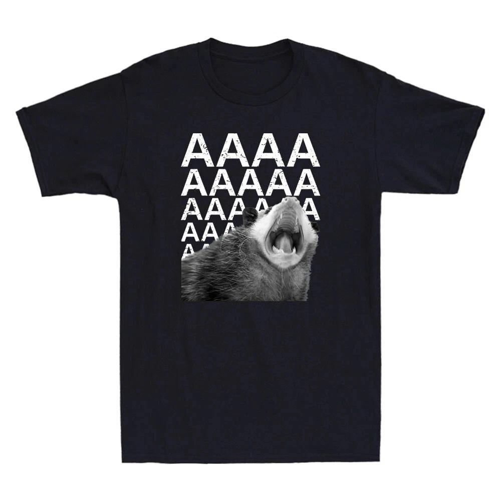 

Screaming Possum Aaaa Cute Funny Opossum Dank Meme Vintage Men s Cotton T shirt L
