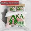 3pcs Duvet Cover Set (1*Duvet Cover + 2*Pillowcase, Without Core), Custom Name Alpha Kappa Alpha Pattern Bedding Set, Home Bedroom Decor Gift