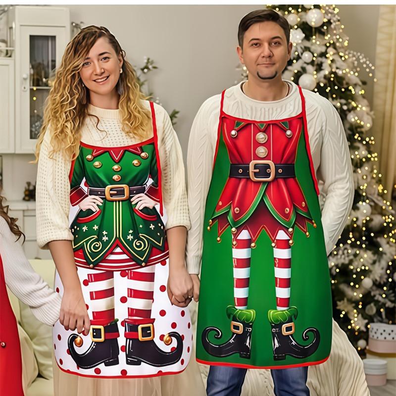 Christmas Creative Funny Waterproof Apron Set For Kitchen Cooking Gift For Adults