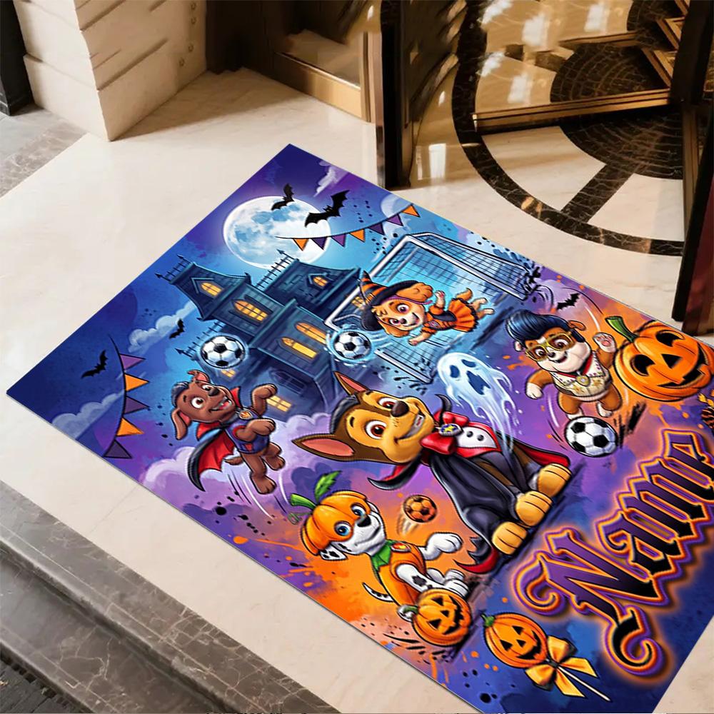 Halloween Sports Party Customize Your Name Floor Rug Office Rug Perfect for Study room Entryway Balcony Decorate room Anti-slip Rug Decorate Offices