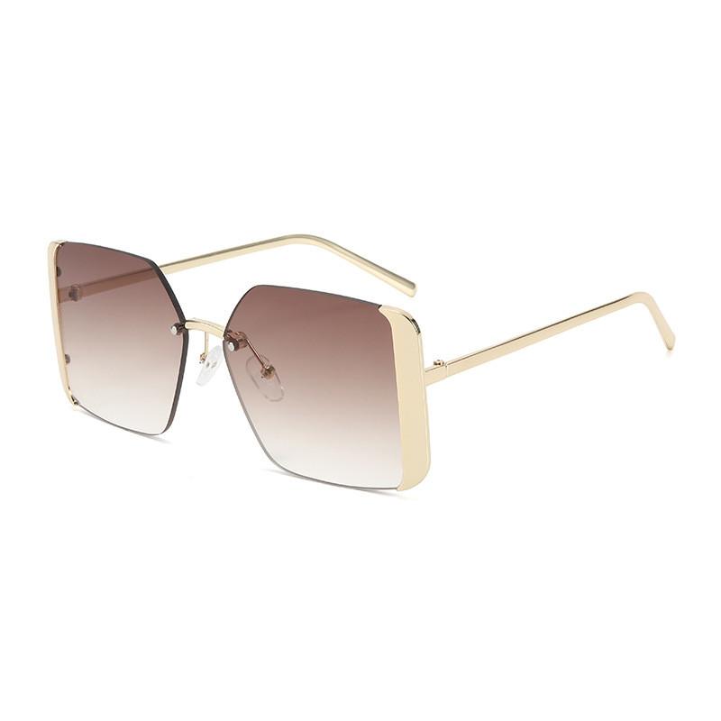 Vintage Round Face Metal Frame Square Uv400 Sunglasses For Outdoor Fans