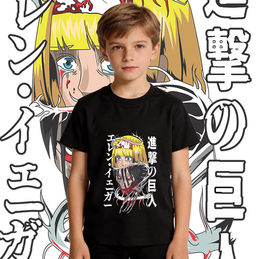 Aot Founding Titan Akame Printed Boys Girls Cotton T Shirt Kids Casual Breathable Soft Tee Summer Top