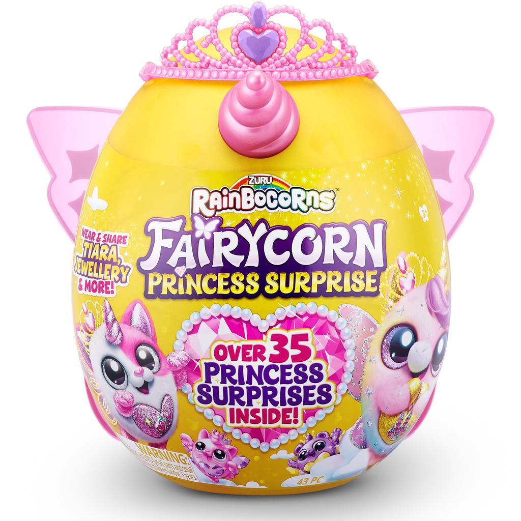 Plüschtier Rainbocorns Fairycorn Princess Überraschungsspielzeug - 7 Schichten voller Überraschungen mit Zubehör, Sammelgeschenk für Mädchen
