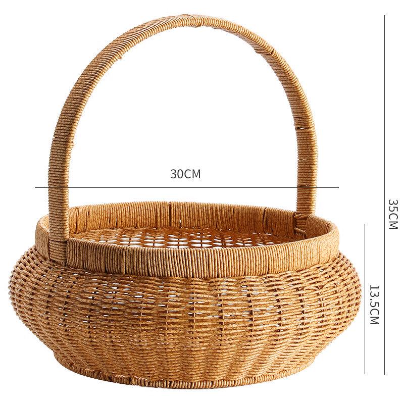 Plastic Woven Imitation Rattan Picnic & Shopping Basket