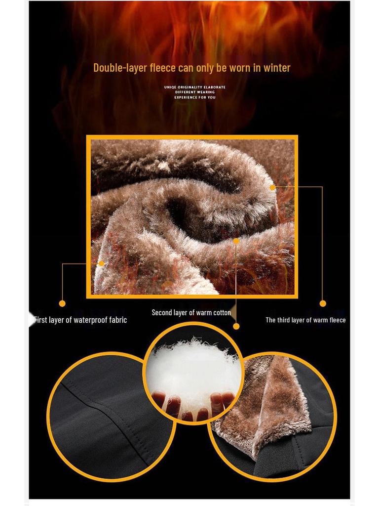 Herren Dicker Warmer Samtmantel für Herbst/Winter - Übergröße, Modische Jacke für Mittelalte/Ältere