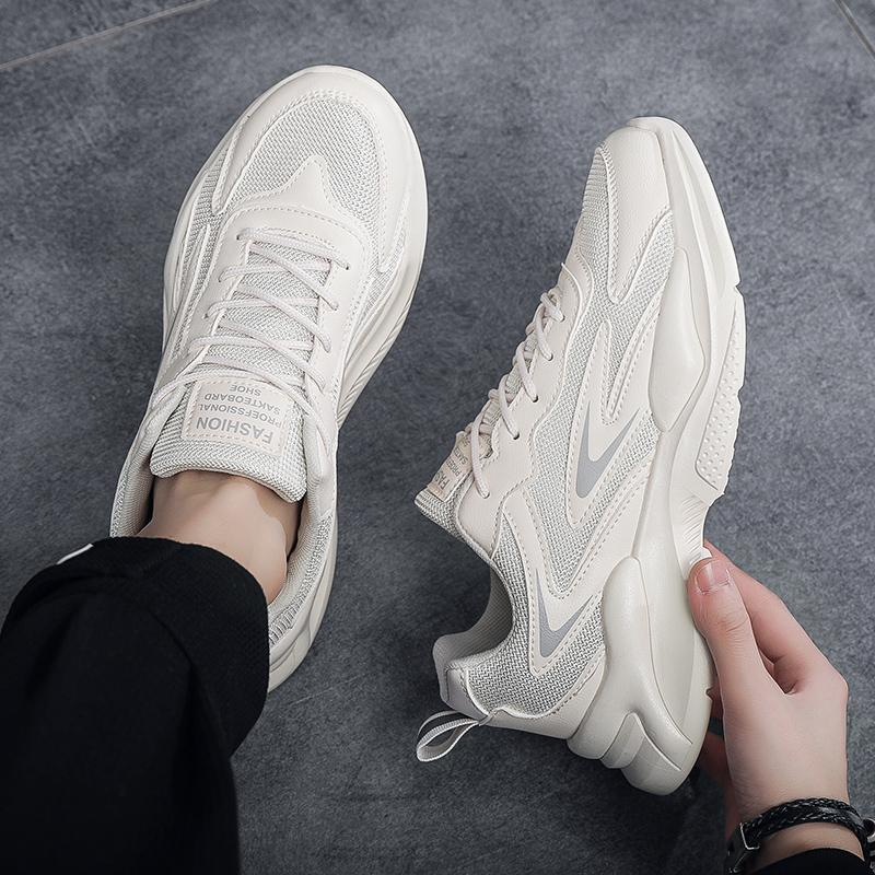 New Fashion Men 's Four Seasons Comfortable Thick Sole Shoes Students BoysTrending Soft Sole Breathable Casual Running Sneakers