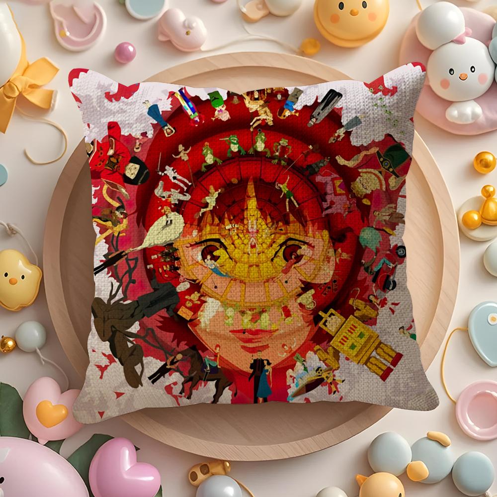 P-Paprika Cushion Cover Natural Linen Organic Fabric Double-Sided Printing Sofa Home Decor Gift Pillow Cover