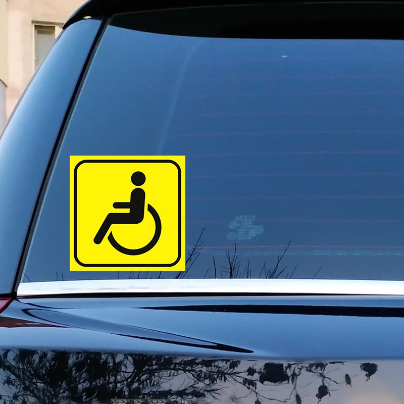 2 PEZZI Segnale Disabili Adesivo per Auto Decalcomania Autoadesiva Per Finestrino Posteriore e Paraurti Auto Adesivo Impermeabile JM06
