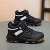 Waterproof High-Top Leather Boys' Hiking Shoes - Dirt-Resistant & Versatile for Spring and Autumn