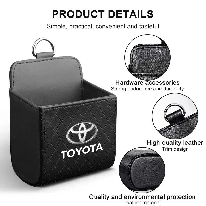 Car Interior Storage Bag Air Outlet Debris Bag Hanging Organizer Box For Toyota Chr Corolla Yaris Rav4 E150 E120 Land Cruiser