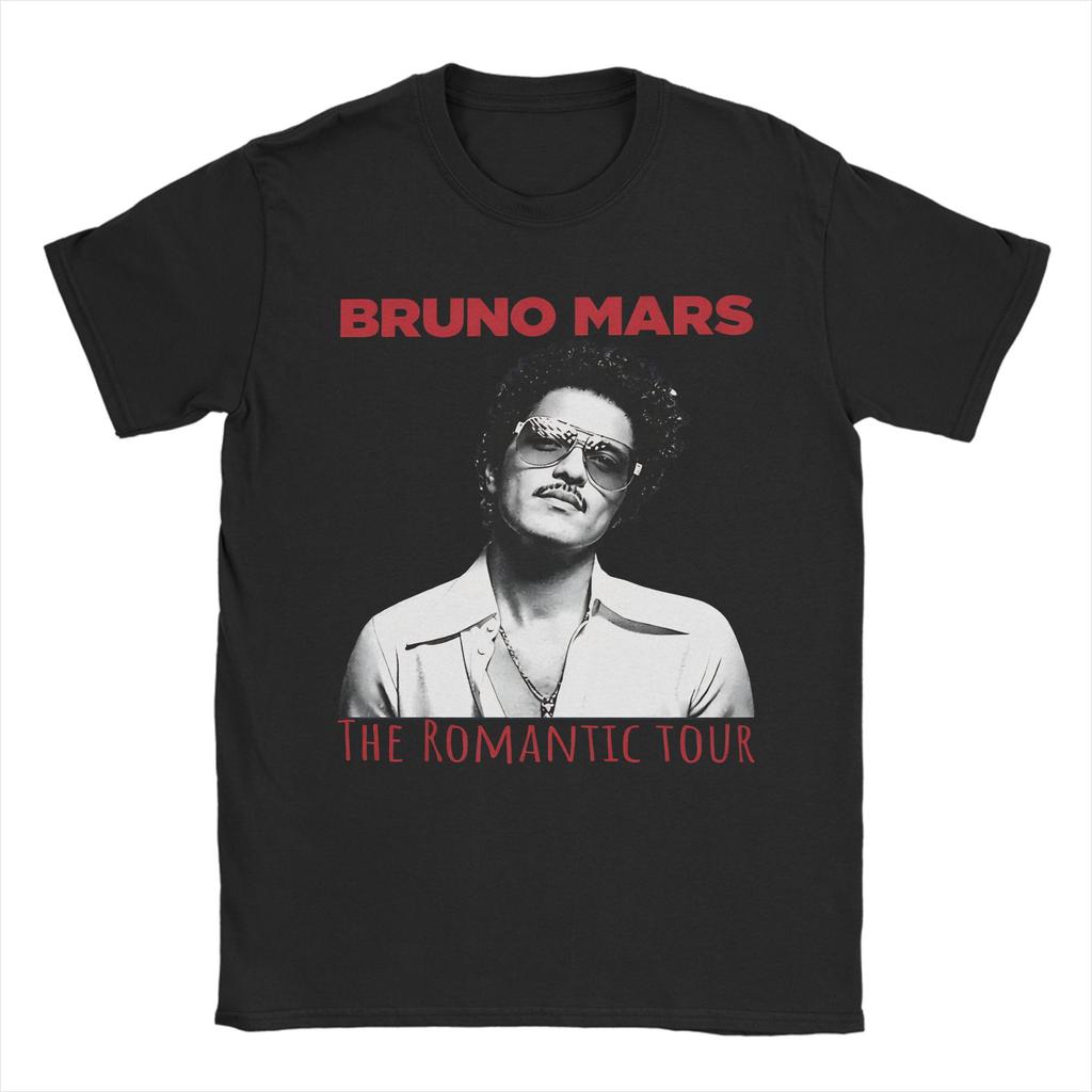 Bruno Mars The Romantic Tour 2026 Vintage TShirts for Men Vintage Cotton Tee Shirt O Neck Short Sleeve T Shirts Gift Idea Tops
