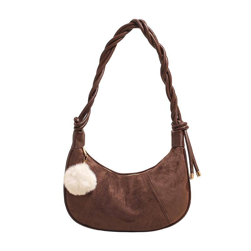 Сумка-пельмень из замши в корейском стиле – Модная текстурированная женская сумка через плечо