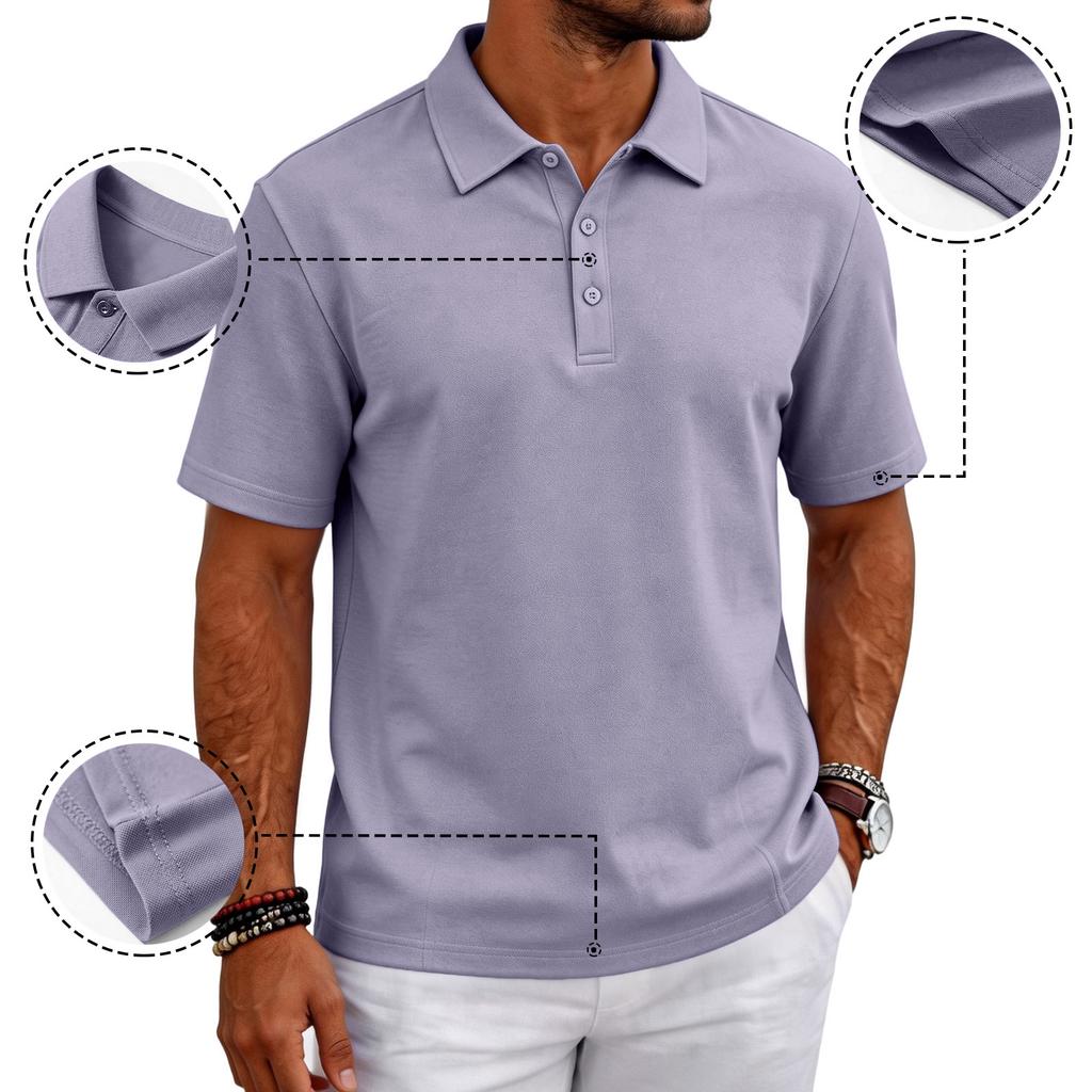 Men’s Casual Polo Shirt Short Sleeve Breathable Classic Fit Top for Everyday Outdoor Wear mens polo shirts short sleeve golf polos for men