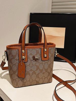 Korean Style 2025 Letter Print Bucket Shoulder Bag - High-End Fashion Crossbody for Women