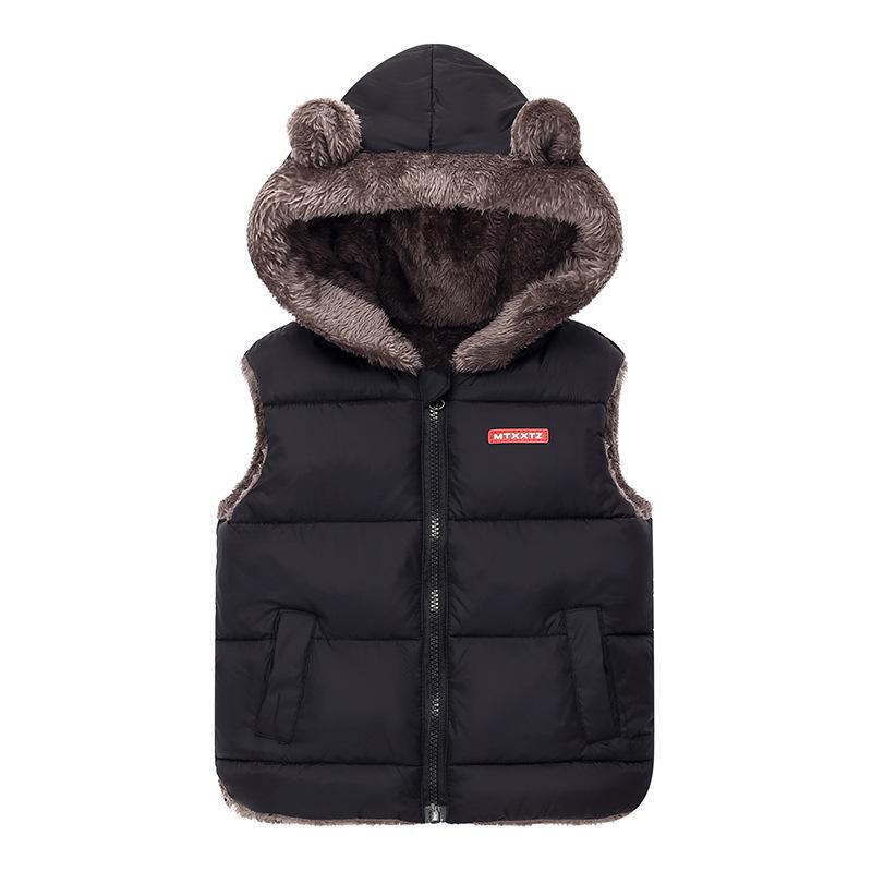 Svrchní oděvy pro chlapce (Velikosti 4 a vyšší) Děti Chlapci Zimní zateplená kožešina Kabát s kapucí a vycpaným kabátem Bunda Parka Outwear 2-5 let