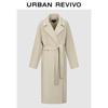 UR Women's Elegant Wool Belted Overcoat