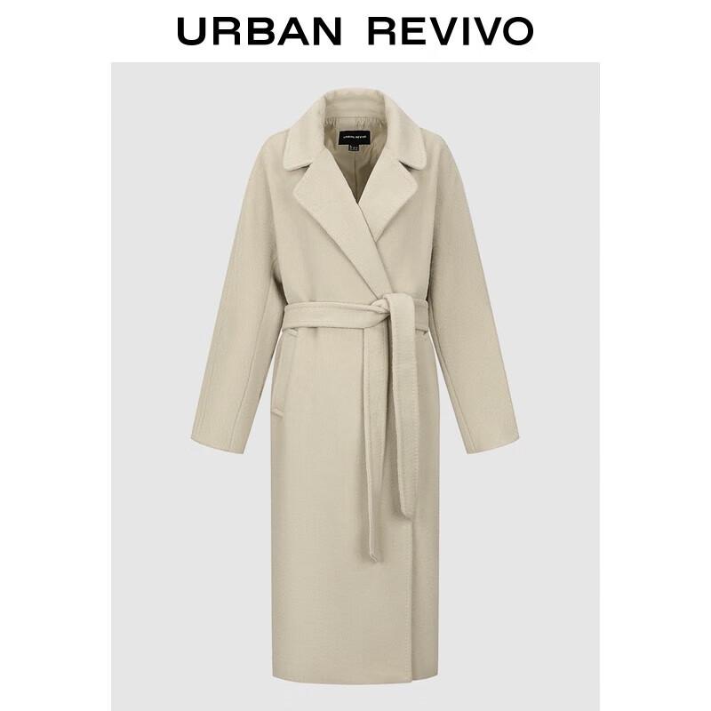 

UR 2025 Зимнее женское элегантное шерстяное пальто с поясом XS