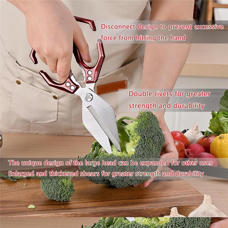 Universal Metal Handles For Both Left And Right Hand, Kitchen Shears, Poultry Scissors, Stainless Steel Heavy Duty Scissors