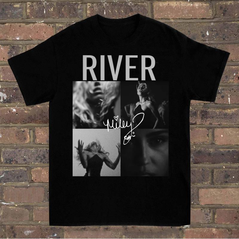 Miley Cyrus River t-shirt noir coton pour hommes femmes toutes tailles S