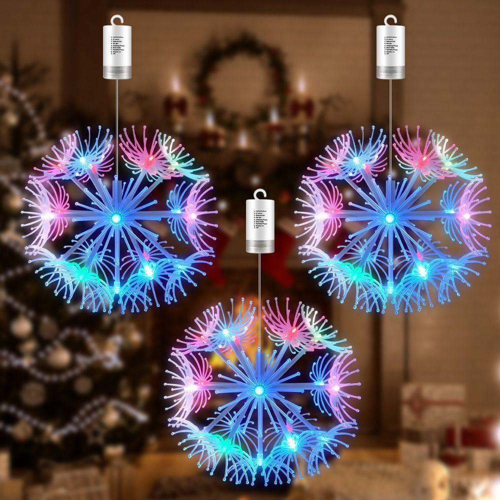 19LED Solar Ground Pendant Lamps 8 Modes Starburst Lamp LED Hanging Chandeliers  Christmas