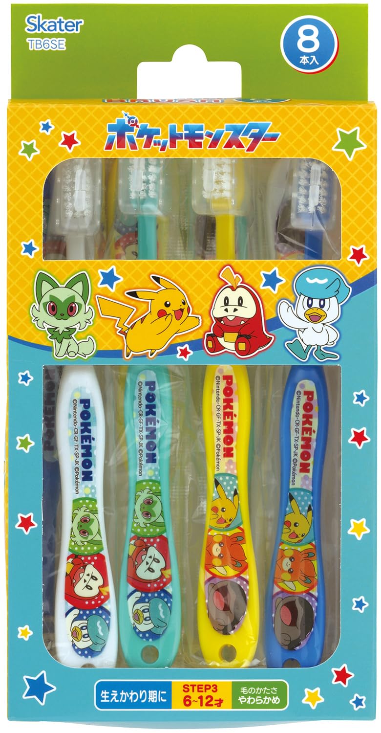 

Skater for Elementary School Children Soft 8 Pokemon 2025 TB6SE Children s Toothbrushes, (Ages 6-12), Bristles, Brushes, 15.5cm,