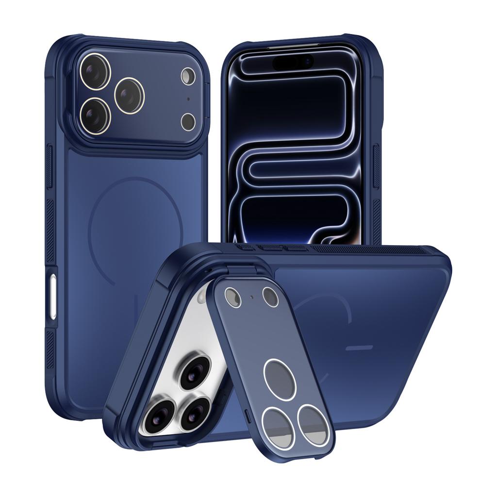 For Magsafe Magnetic Phone Case for IPhone 17 Air 16 15 Plus14 13 12 11 Pro Max Shockproof Lens Bracket Matte Acrylic Back Cover