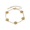 Stylish 9mm Five-Petal Flower Titanium Steel Jewelry Set: Bracelet, Necklace, and Earrings for Women