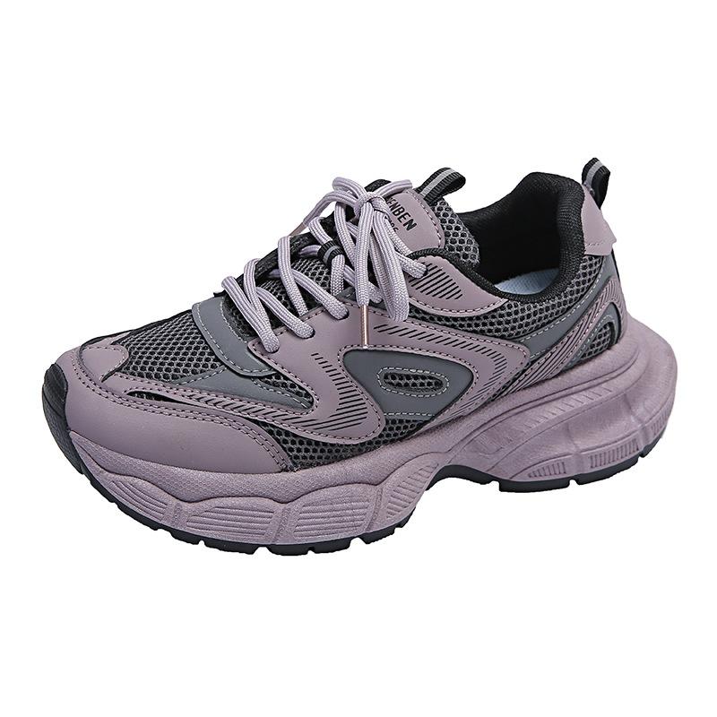 Thick Sole Women's Lace-up Casual Shoes, Temperament Comfortable Breathable Shoes