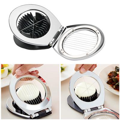 Cortador de Huevos 2 Modos Alta Dureza Resistente al Óxido Grosor Uniforme Mango Ergonómico 2 en 1 Cortador de Huevos Gadget de Cocina