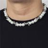 Punk Imitation Pearl Thorns Chain Necklace For Men Women Hip Hop Gothic Metal Barbed Wire Little Thorn Necklace Jewelry Gifts