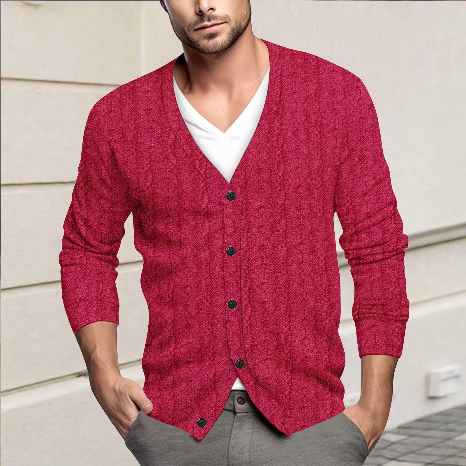 

Мужская повседневная однобортная модная куртка-кардиган с длинными рукавами на пуговицах XXL