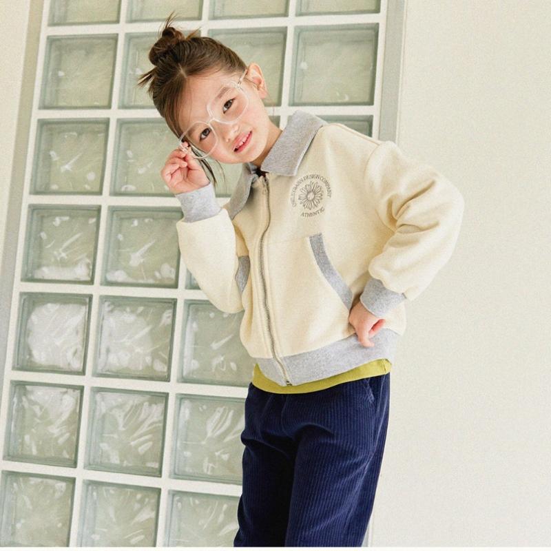  Olivan  Color Embroidery Pocket Hoodie Zip Up  2Color 