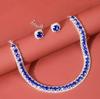 Funkelndes Strass- & Zirkon-Braut-Halsketten- und Ohrring-Set - Elegante Hochzeitsaccessoires