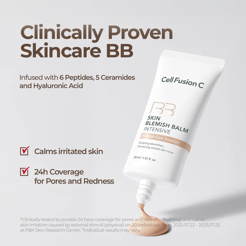 Cell Fusion C Skin Blemish Balm Intensive BB Cream 30ml, Blemish and Dark Spot Reduction, Moisturizing, Korean Cosmetics, Kbeauty